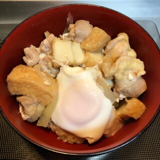 とろ〜り卵♪鶏肉と厚揚げの月見煮込み^_^